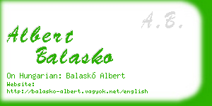 albert balasko business card
